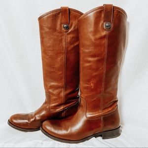 FRYE Melissa button brown riding boots